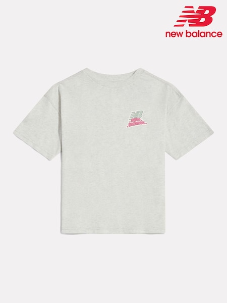 Gri - New Balance Sticker Pack Graphic T-shirt