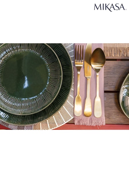 Mikasa Set of 4 Green Jardin Stoneware Patterned Side Plate (862962) | €37