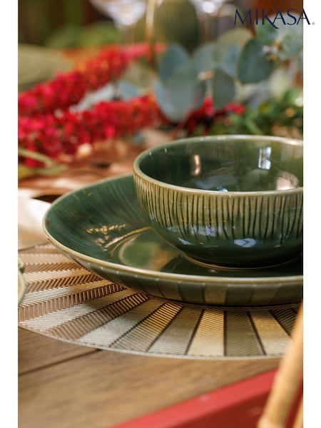 Mikasa Set of 4 Green Jardin Patterned Ceramic Cereal Bowl (862985) | €37