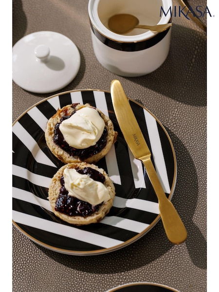 Mikasa Set of 4 White Luxe Deco with Gold Rim Side Plate (863159) | €44