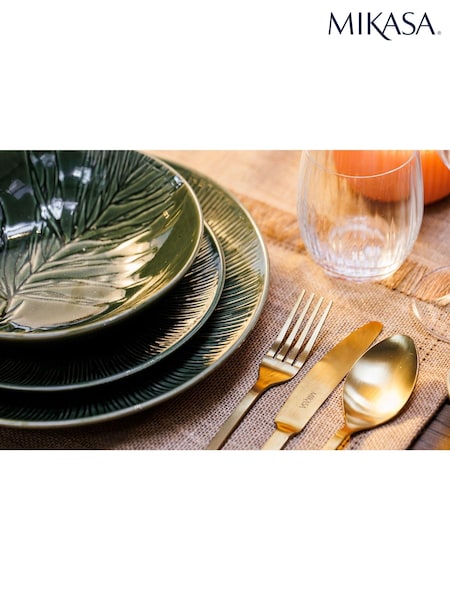 Mikasa Set of 4 Green Jardin Patterned Stoneware Pasta Bowl (863161) | €49