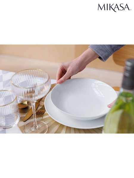 Mikasa Set of 4 White Porcelain Pasta Bowl Chalk (863523) | €37
