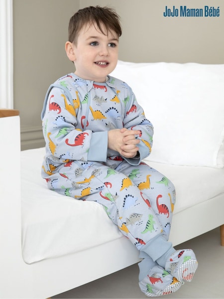 JoJo Maman Bébé Blue Dino Print 2.5 Tog Sleep Snuggler (863706) | AED230