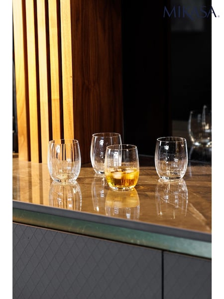 Mikasa Set of 4 Clear Treviso Crystal Stemless Wine Glasses (863748) | €37