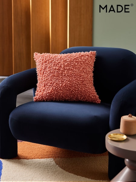 MADE.COM Peach Pink Agda Cosy Boucle Cushion (863904) | €29