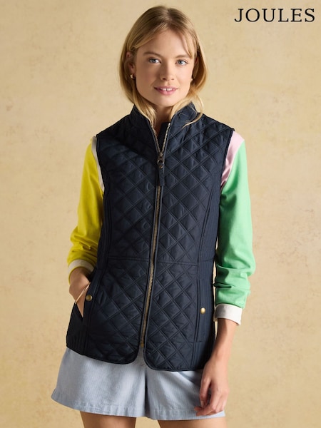 Marineblau/blau - Joules Minx Showerproof Diamond Quilted Gilet (863930) | 78 €