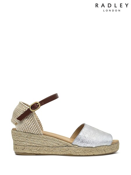 Radley London Silver Glasshouse Walk Heirloom Embossed Midi Wedge (864345) | AED288