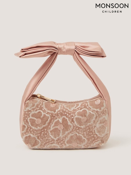 Ružičasta - Monsoon Floral Sequin Velvet Bag