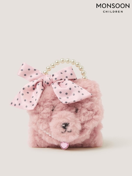 Pink - Monsoon Fluffy Poodle Bow Bag