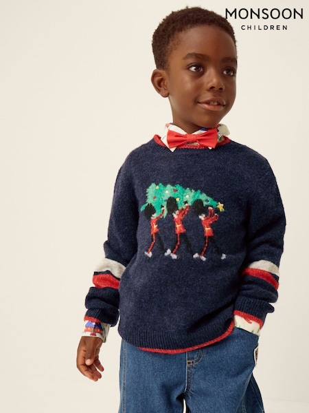 Bleu - Monsoon London Guard Knit Christmas Jumper