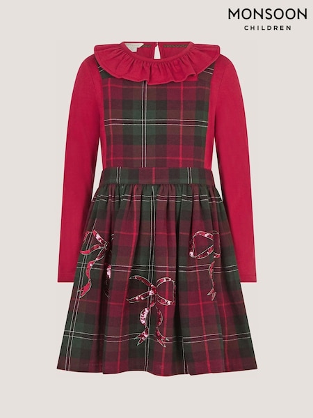 Rot - Monsoon Frill Top & Tartan Pinafore Dress Set