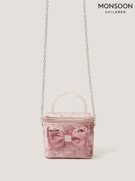 Rosa - Bolso de terciopelo con lazo Monsoon