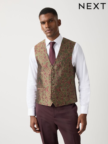 Green Paisley - Regular Occasion Waistcoat