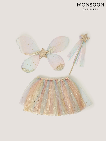 Pink - Monsoon Sequin Rainbow Fairy Dress Up Set