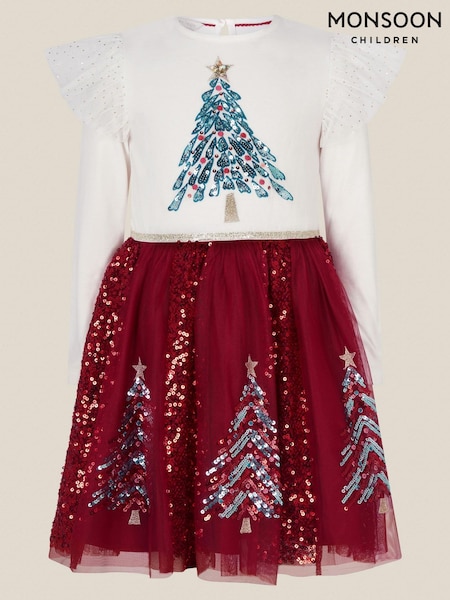 Кремовий - Monsoon Christmas Tree Sequin Disco Dress