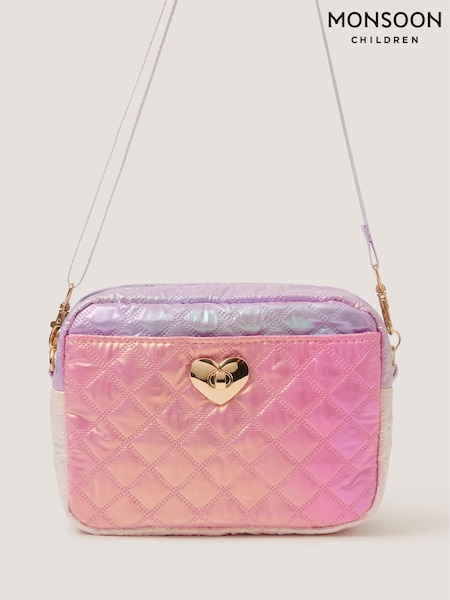 Purple - Monsoon Iridescent Quilted Cross-body Bag