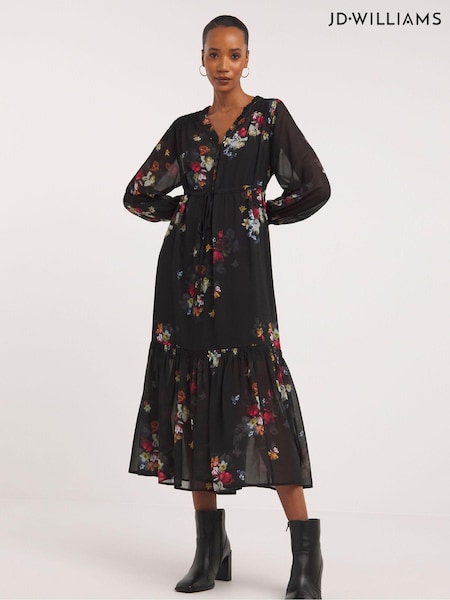 JD Williams Floral Chiffon Smock Dress (866880) | 178 LEI