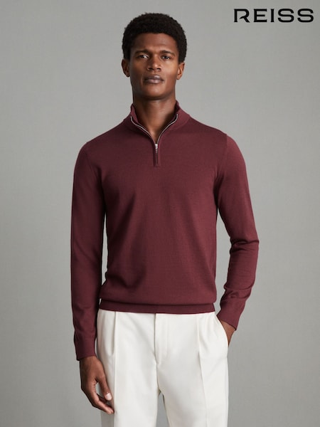 Reiss Blackhall Merino Wool Half Zip Funnel Neck Jumper (867066) | € 129