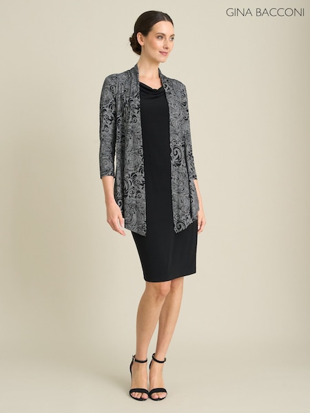 Black - Gina Bacconi Posy Mock Dress And Jacket