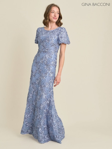 Blue - Gina Bacconi Mimmi Sequin Maxi Dress