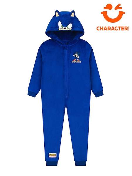 Blue - Character Sonic The Hedgehog Onesie With 3d Ears