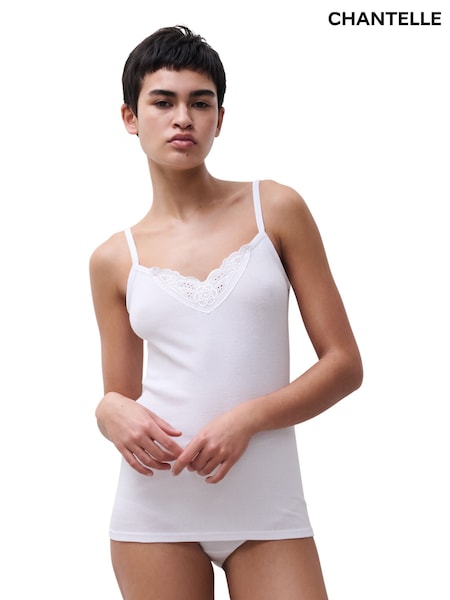 White - Chantelle Femilet By Chantelle Debbie Basic Cotton Cami Top