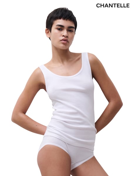 Bílá - Chantelle Femilet By Chantelle Debbie Basic Cotton Vest Top