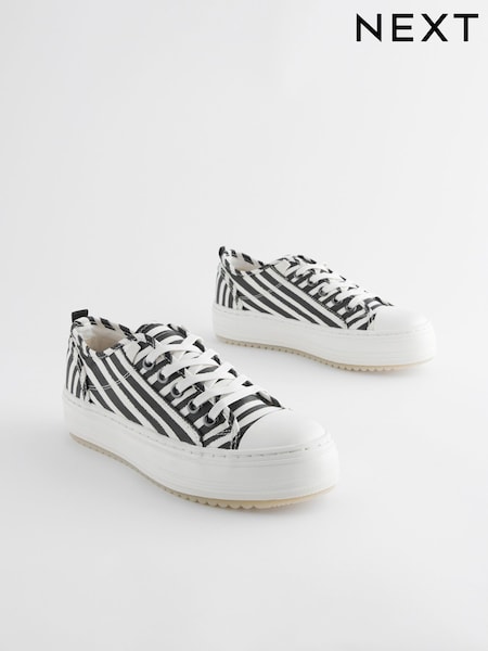 White/Black Stripe Forever Comfort® Chunky Baseball Trainers (867843) | €16