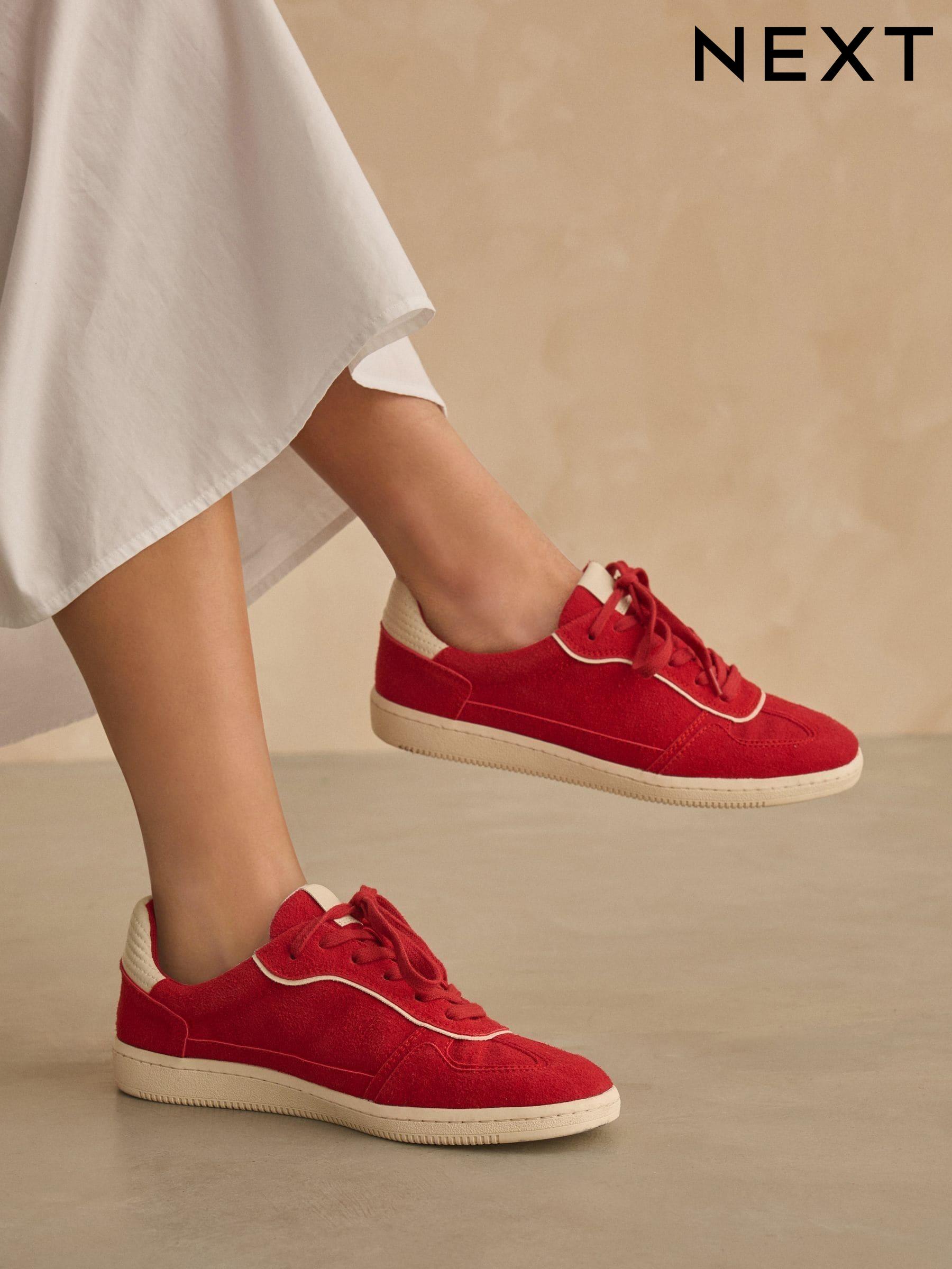 Women s Red Trainers Ladies Red Low Top Trainers Next Oman