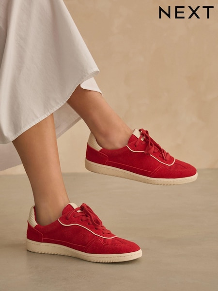 rdeča - Forever Comfort® Slim Lace Up Trainers (867873) | € 19