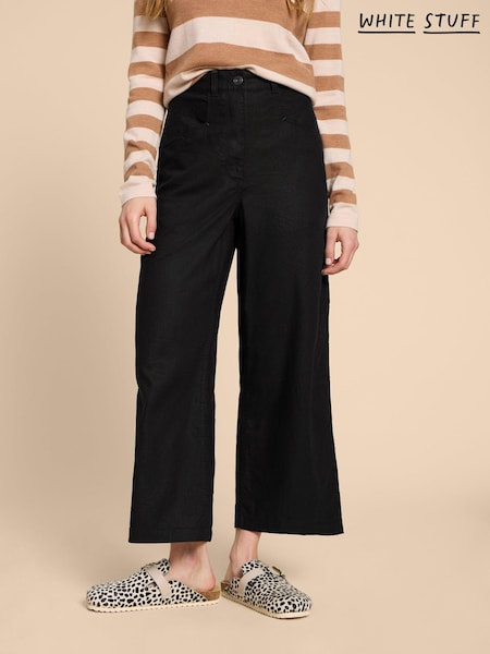 Black - White Stuff Linen Blend Harper Trousers (868259) | 236 LEI