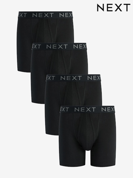 Black 4 pack Sports Longer Length A-Front Boxers (868640) | AED96