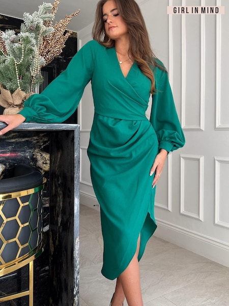 Girl In Mind Elsa Long Sleeve Wrap Asymmetric Dress (868760) | €15