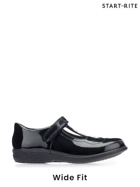 Start-Rite Poppy Black Patent Leather T Bar School Shoes (869125) | €30