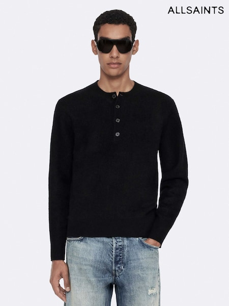 Black - Regular Allsaints Wulf Henley Jumper