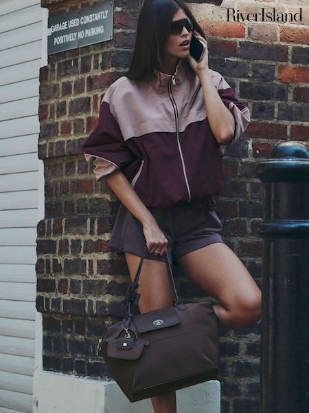 بني - حقيبة تسوق Esme بغطاء أمامي من River Island
