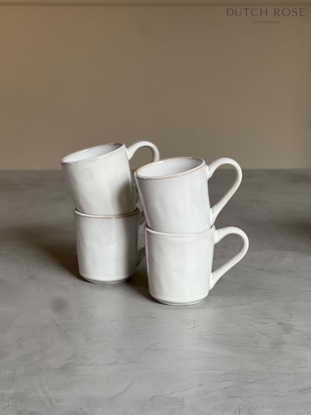 Dutch Rose Set of 4 White Small Mugs (869875) | €37
