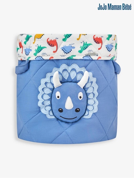 JoJo Maman Bébé Blue Dinosaur Print Soft Storage Basket (869926) | €38