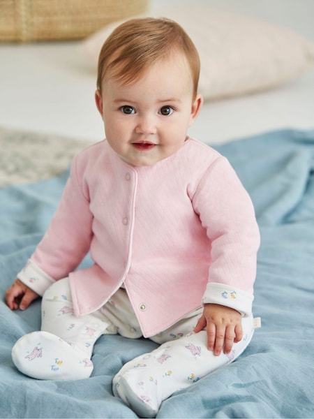 JoJo Maman Bébé Pink Bunny Baby Sleepsuit and Jacket Set 2 Piece (86H842) | €45