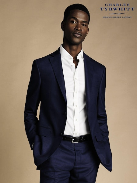 Charles Tyrwhitt Blue Slim Fit Sharkskin Ultimate Performance Suit (870310) | 668 QAR