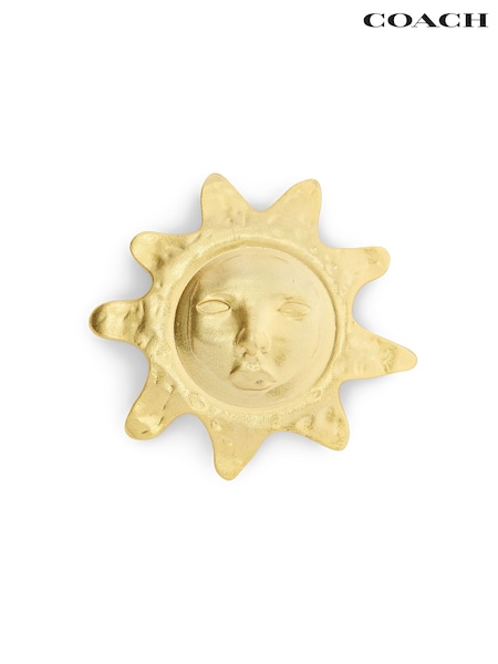 Gold - Coach Runway Sun Face Brooch
