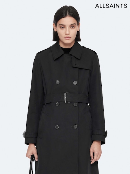 Black - Allsaints Leonard Trench Coat