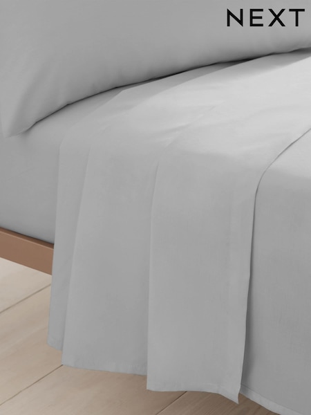 Grey Silver Cotton Rich Flat Sheet (870596) | $19 - $35