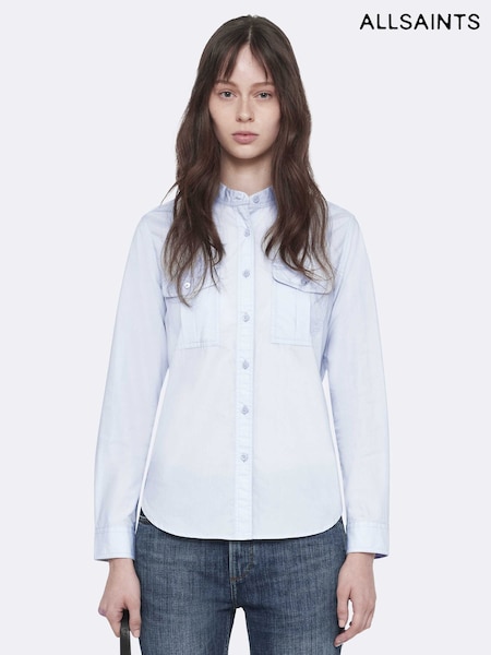 Blue - Allsaints Tess Military Shirt