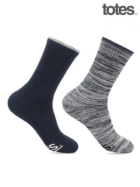 Black - Regular Totes Comfort Crew Socks 2 Pack With Arch Support