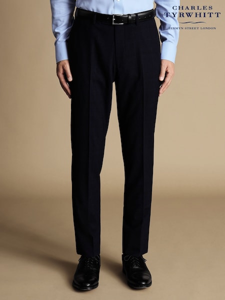 Charles Tyrwhitt Blue Slim-Fit Prince of Wales Ultimate Performance Suit Trousers (871003) | €82