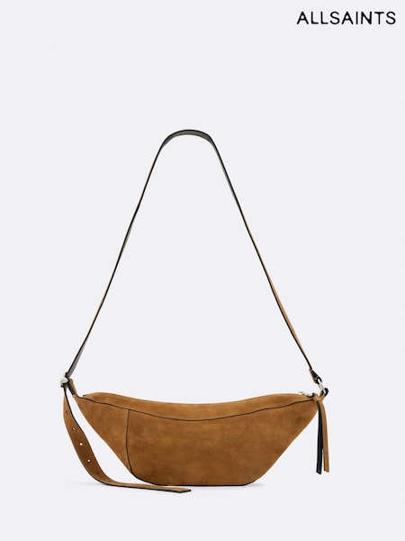 Коричневий - Allsaints Esme Suede Cross-body Bag