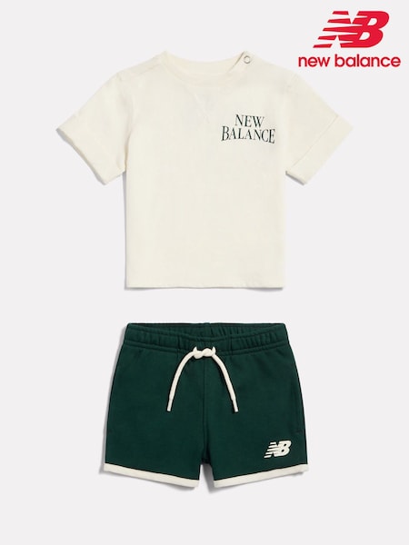 Cream - New Balance Arched T-shirt & Shorts Set