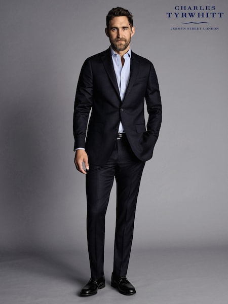 Charles Tyrwhitt Black Slim Fit Italian Luxury Suit Trousers (871552) | €243
