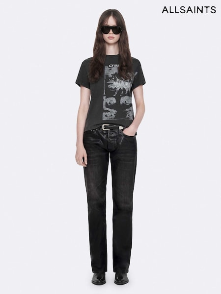 Черный - Allsaints Nat Low Slim Jeans